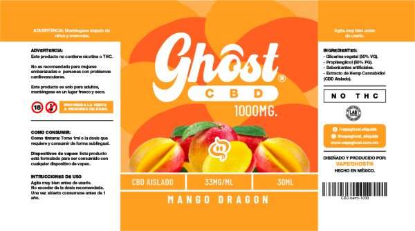 Vapeghost Ghost CBD Mango Dragon CBD